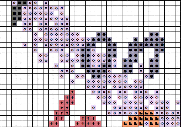 Cats Leave Paw Prints On Our Hearts - segment of cross stitch pattern 