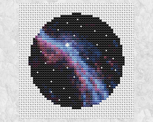 Veil Nebula - Astronomy cross stitch pattern - without frame