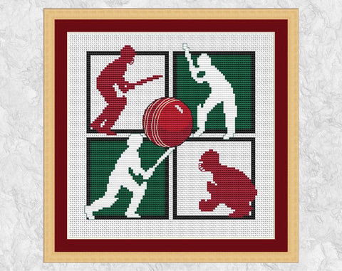 Cricket cross stitch pattern with frame