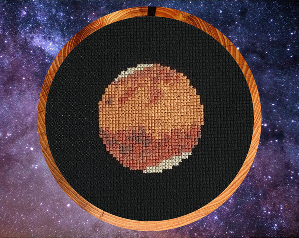 Wonders of the Solar System stitchalong cross stitch pattern - the planet Mars