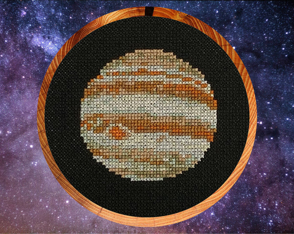 Wonders of the Solar System stitchalong cross stitch pattern - the planet Jupiter