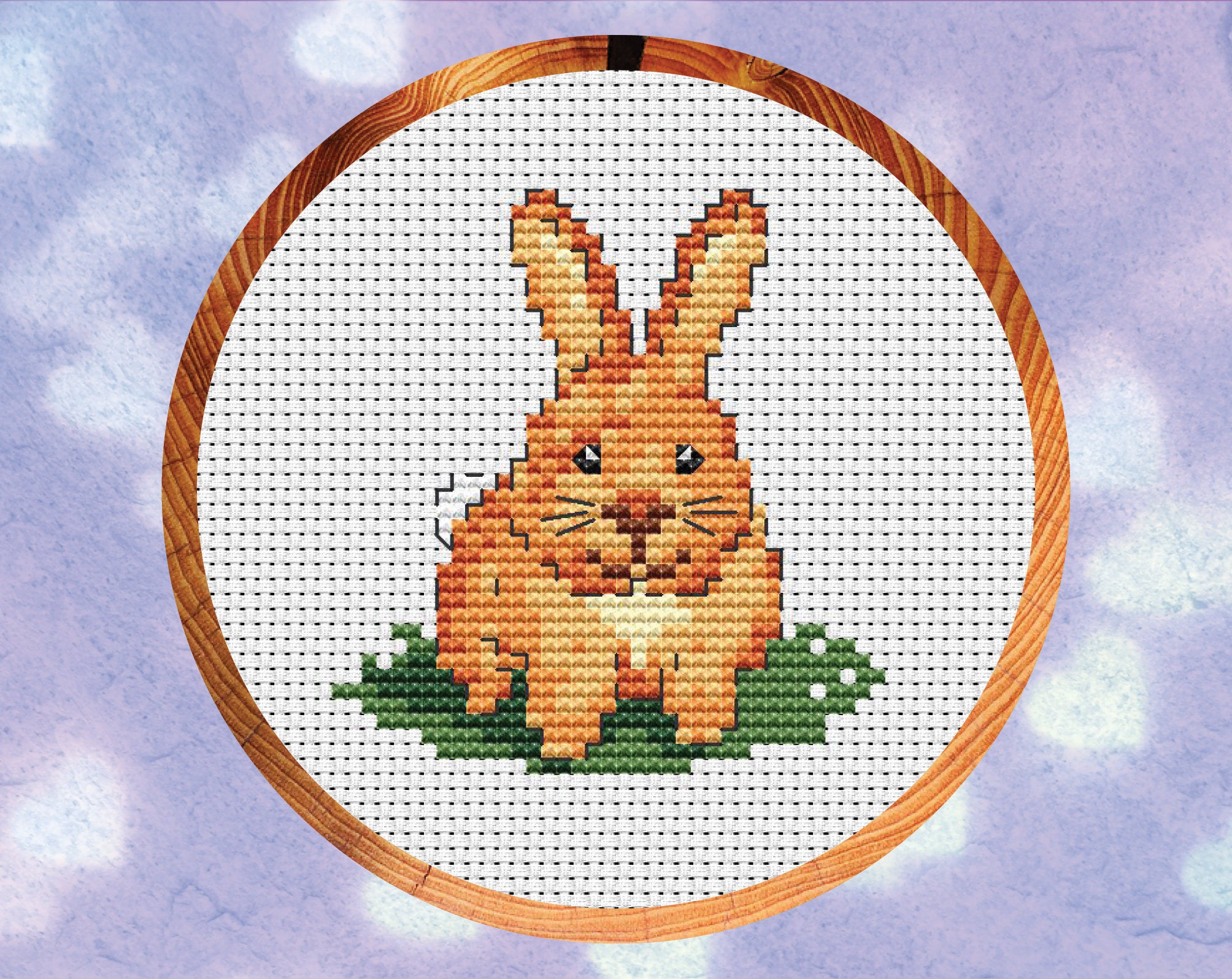 Mini Bunny Modern Kids Counted Cross Stitch Kit Easy Beginner Level Cross  Stitch Kit 