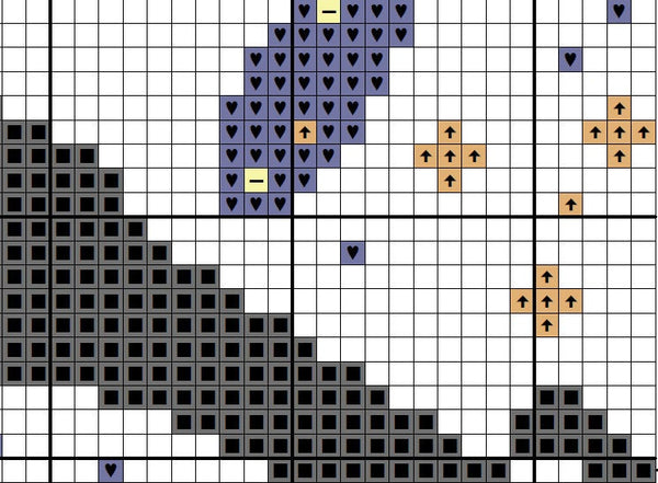 'Stargazing Star' - Space - section of cross stitch pattern