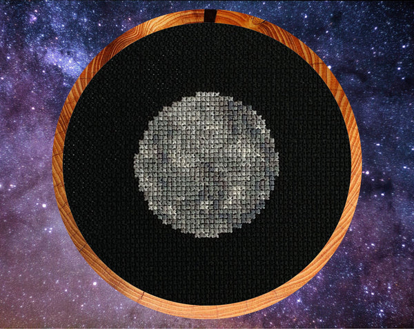 Wonders of the Solar System stitchalong cross stitch pattern - the planet Mercury
