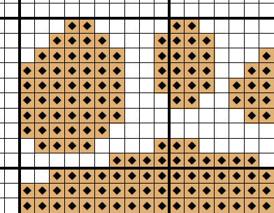 Pawprint and Footprint cross stitch pattern - section of PDF