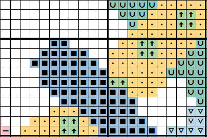 Ribbon Heart cross stitch pattern - section of PDF