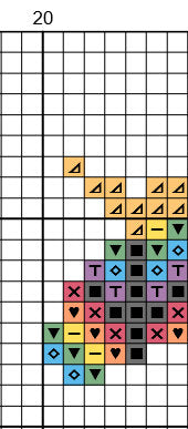 Mini Rainbow Unicorn and Magic Wand cross stitch patterns - section of PDF