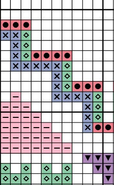 Geometric Heart cross stitch pattern - section of PDF