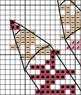 Colouring pencils - section of cross stitch pattern