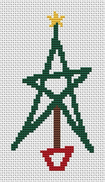 Christmas Tree Star cross stitch pattern - without frame